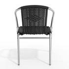 Flash Furniture – Chaise commerciale empilable en aluminium et en rotin noir, int/ext (TLH-020-BK-GG)-Siège et dossier en rotin noir