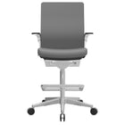 Nightingale NLC Mid Back Conference Sit/Stand Drafting Stool Chair - Grey-Built in height adjustable lumbar support to ease tension in your back
