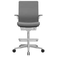 Nightingale NLC Mid Back Conference Sit/Stand Drafting Stool Chair - Grey-Built in height adjustable lumbar support to ease tension in your back