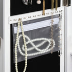 HOMCOM Mirror Jewelry Cabinet - 12.5" L x 5.3" W x 51.2" H - White-Cabinet door with magnet for easy opening and closing 