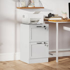 HOMCOM 2-Drawer Vertical Office Filing Cabinet - White-Each drawer features two locks for secure document storage
