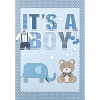 Mill Brook Studio Baby Greeting Cards/Envelopes - 5-3/8" x 7-3/4" - Boy: Teddy Bear - 18 Pack-Premium quality greeting cards
