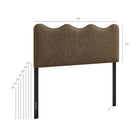 Modway Athena Striped Fabric Upholstered King Size Headboard - Earth Stripe-Scalloped Wave Design