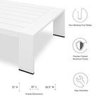 Modway - Tahoe Terrasse extérieure Aluminium revêtu en poudre Table basse - Blanc-Aluminium revêtu en poudre