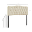 Modway Annabel Premium Linen Blend Queen Headboard - Linen-Diamond Button Tufting
