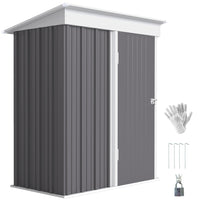 Outsunny - Remise de rangement extérieure en métal avec portes verrouillables-Petit abri de jardin extérieur pour ranger l'équipement d'entretien du jardin et les outils de jardin