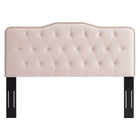 Modway Sophia Tufted Performance Velvet Full/Queen Headboard - Pink-Nailhead Trim