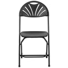 Flash Furniture 8 pièces Chaise pliante de la série HERCULES en plastique noir à dossier Fan, avec une capacité de 650 lb.-Ensemble de 8 chaises pliantes en plastique noir