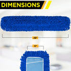 Gritt Commercial Microfiber Looped Dust Mop Pad Head - 48" x 5" - Blue-Cleans many surfaces: the microfiber dust mop head covers a large area and is designed to leave all flooring clean and steak-free