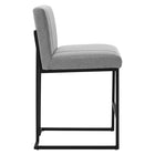 Modway Indulge Channel Tufted Fabric Counter Stools - Light Gray - Set of 2-Non-Marking Foot Caps