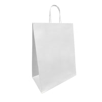 Reliabag - Sac En Papier Avec poignees Torsadees, Blanc, 13 po L X 7 po P X 17 po H, Paquet De 250-Fabrique en papier kraft blanc de qualite superieure avec fond plat renforce.