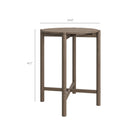 Modway Eleni 3-Piece Outdoor Teak Wood Bar Set - Weathered Grey Pebble-35 Inch Round Slatted Tabletop