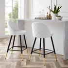 Modway Cordial Performance Velvet Counter Stools - White - Set of 2-Performance Velvet Upholstery