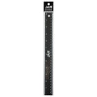 JAM Paper - Règle en aluminium robuste - 12 po - noir métallisé-La règle est semi-flexible, a des coins arrondis et dispose d'un support en liège antidérapant pour qu'elle reste en place lorsqu'elle est utilisée sur toutes les surfaces.