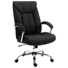Vinsetto - Chaise de bureau en lin avec accoudoirs - noir-Conception ergonomique à haut dossier avec épaisse garniture pour plus de confort
