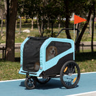 Aosom 2-in-1 Pet Bike Trailer and Stroller with Hitch for Large Dogs - Blue-Foot support for pet comfort 
