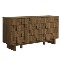 Modway Owen 59" 4 Door Geometric Sideboard - Walnut-3 Cable Management Holes