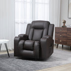 HOMCOM 8-Point Vibration Massage Recliner for Living Room - Brown-360° swivel and rocking seat for greatest comfort