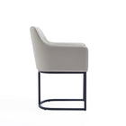 Manhattan Comfort - Lot de 2 fauteuils de salle à manger modernes Serena 23,03 po en similicuir gris clair-Capacité de poids : 136 kg Hauteur d’assise : 47,5 cm