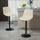 HOMCOM Adjustable Leathaire Swivel Bar Stools with Back - Cream White - 2 Pack-Suitable for use in the kitchen and smaller spaces
