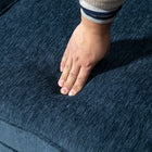 HOMCOM - Canapé sectionnel modulable avec méridienne et pieds en bois - bleu foncé-Structure en acier et pieds en bois de hêtre assurent une solidité fiable 