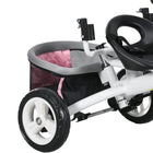 Qaba - Tricycle 6 en 1 pour tout-petits de 1 à 5 ans avec poignée parentale - rose-Poignée de poussée détachable permettant aux parents de contrôler facilement la direction 