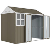 Outsunny Metal Garden Storage Shed with Lockable Door - 8.5' x 5.5' - Grey-48 ft² (4.5 ㎡) interior size offers an excellent amount of storage 
