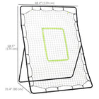Soozier 4 x 5.7 ft Volleyball Rebounder Net - Baseball Lacrosse Training Aid-All weather PE net withstands tough shots from various sports 