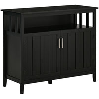 HOMCOM 41.75" L Sideboard Buffet Storage Cabinet - Black- Features an open shelf, 2 cabinets, giving you plenty of room for keeping plates, boxes and other daily accessories 