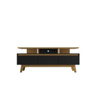Manhattan Comfort Yonkers 70.86" Mid-Century Modern TV Stand - Black and Cinnamon-Mid-Century Modern TV Stands for Living Room and Bedroom use