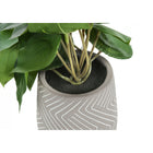 Monarch Specialties 8" Artificial Indoor Alocasia - Table - White Cement Pots - Set of 2-No assembly required and backed by a 5 year limited warranty against manufacturer defects for your confidence