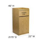 Flash Furniture Wood Tray Top Receptacle - Oak-Holds up to 36 Gallons
