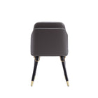 Manhattan Comfort Estelle 20.08" Modern Faux Leather Upholstered Dining Chair - Pebble and Black - Set of 2-22.83" L x 23" W x 33.46" H