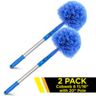 Gritt Commercial Cobweb Duster Brush - 6 11/16" Cobweb Corner Duster Brush - 20" Pole - 2 Pack-Gentle bristles ensure surface protection
