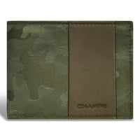 Champs - Portefeuille Top Wing en Cuir Camouflage - Vert-Portefeuille en cuir à rabat supérieur dans une boîte cadeau
