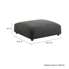 Modway Solace Modular Upholstered Fabric Ottoman - Charcoal-Textured Woven Fabric Upholstery