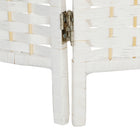 HOMCOM 4 Panels Hand-Woven Freestanding Room Divider for Home Office - White-Overall Dimension: 70.9"W x 0.8"D x 70.9"H (180 x 2 x 180cm)

