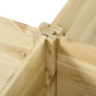 Outsunny 5-Section Wood Raised Garden Bed Kit - 91" L x 91" W x 11" H - Natural-Open-bottom design promotes better root growth 