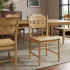 Modway Jax Oak Wood Dining Chair With Wavy Razor Back - Weathered Oak-Non-Marking Foot Pads