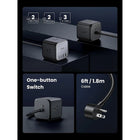UGREEN - La station de recharge de bureau DigiNest 65W-Alimentez Vos Appareils : Cette barre d'alimentation dispose de 3 prises CA, 2 ports USB-C et 2 ports USB-A, et peut alimenter jusqu'à 7 appareils simultanément. Vous pouvez charger votre téléphone, tablette, ordinateur portable et autres appareils en même temps sans aucun souci.