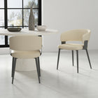 Manhattan Comfort - Lot de 2 chaises de salle à manger modernes Luce 22 po en similicuir texturé - Sable-Revêtu d’un similicuir texturé luxueux avec des finitions de couture raffinées