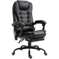 Vinsetto 7-Point Vibration Massage Office Chair with Swivel Wheels - Black-Enjoy the relaxation of 7 vibration massage points strategically placed to soothe your body