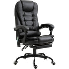 Vinsetto - Chaise de bureau de massage à vibrations 7 points avec roulettes pivotantes - noir-Profitez de 7 points de massage par vibrations, placés stratégiquement pour apaiser le corps