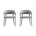 Manhattan Comfort - Lot de 2 chaises de salle à manger modernes Belle 22,4 po en similicuir texturé, coloris gris pierre-Chaise de salle à manger moderne pour salle à manger et usage de travail lot de 2