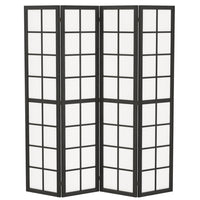 HOMCOM 4 Panel Freestanding Room Divider for Bedroom - Black-Adds instant privacy in bedrooms, offices, or any room 
