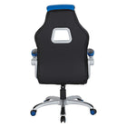 OSP Designs Race Chair - Charcoal Grey with Blue Trim-Pneumatic Seat Height Adjustment