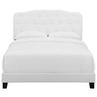 Modway Amelia Upholstered Fabric Full Bed - White-Soft Polyester Fabric Upholstery