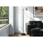 Monarch Specialties - Luminaire - 65 po H Lampadaire - Métal Noir - Abat-Jour En Nickel - Contemporain-La base ronde robuste en métal noir et le bras argenté soutiennent l'abat-jour chic en nickel qui peut être déplacé d'un côté à l'autre pour diriger l'éclairage là où il le faut afin d'éclairer instantanément un salon, une chambre à coucher ou un bureau