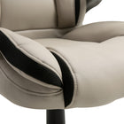 Vinsetto - Fauteuil de bureau exécutif en cuir PU avec roulettes pivotantes - ergonomique-Couleur : Greige, Noir, cuir PU
