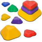Qaba - Ensemble de 6 pierres d'équilibre empilables en forme de cœur pour enfants-Améliore l'équilibre et la coordination sensorielle grâce à son design coloré 